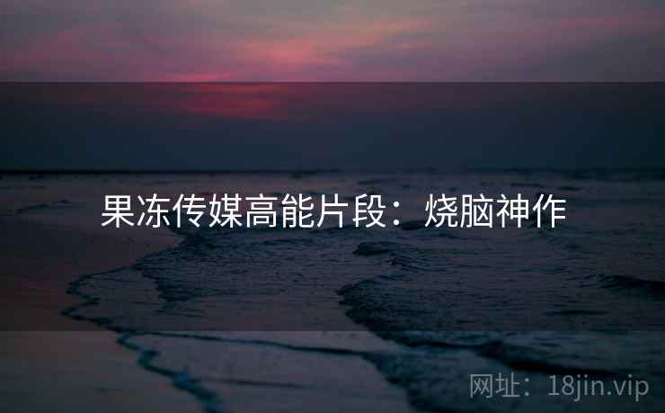 果冻传媒高能片段:烧脑神作